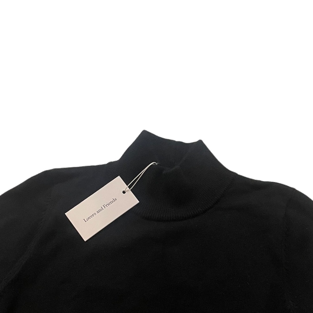 NWT LOVERS + FRIENDS Tamarin Sweater Dress Black Size M - Picture 6 of 8